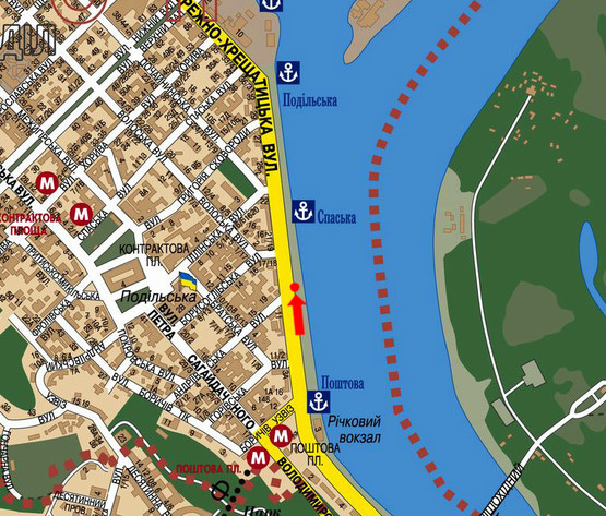 Схема рекламної площини за адресою Набережно-Крещатицкая ул., 18