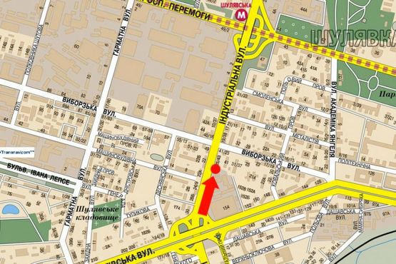 Схема рекламной плоскости по адресу Гетьмана ул., 25, возле ТРЦ "Мармелад", в сторону ст. м. "Шулявская"
