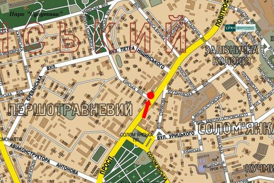 Схема рекламной плоскости по адресу Воздухофлотский пр., 24/ 2 / Курская ул., в сторону моста Воздухофлотского