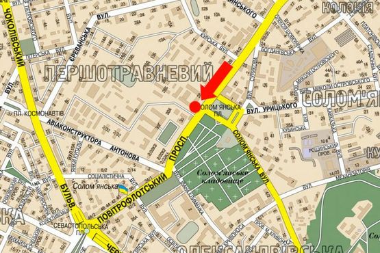 Схема рекламной плоскости по адресу Воздухофлотский пр., 28 - Соломенская пл., в сторону Севастопольска пл.