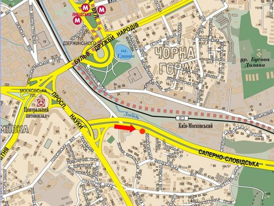Схема рекламної площини за адресою Саперно-Слободская ул., 80м. от АЗС "Укрнафта" в сторону моста Южного