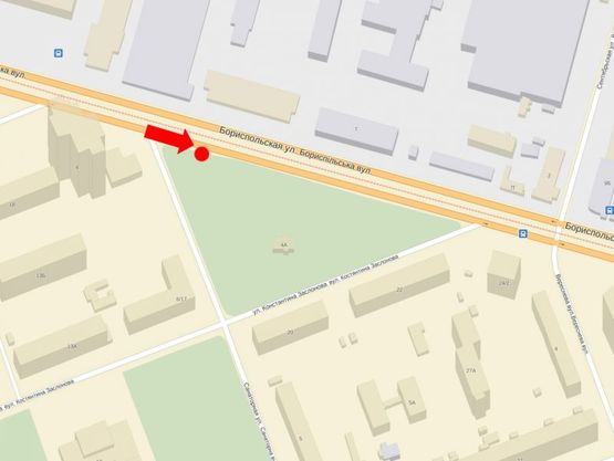 Схема рекламної площини за адресою Бориспольская ул. / Санаторная ул., в сторону ст. м. "Красный хутор"