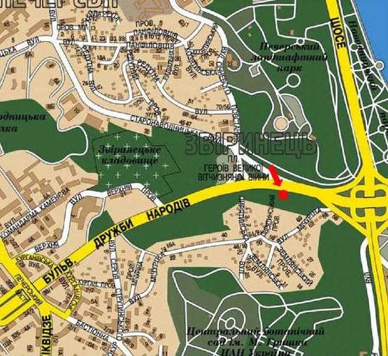 Схема рекламной плоскости по адресу Дружбы Народов бул. / Героев ВОВ пл., выезд с Старонаводницкая ул. и Мазепы ул., в сторону моста Патона