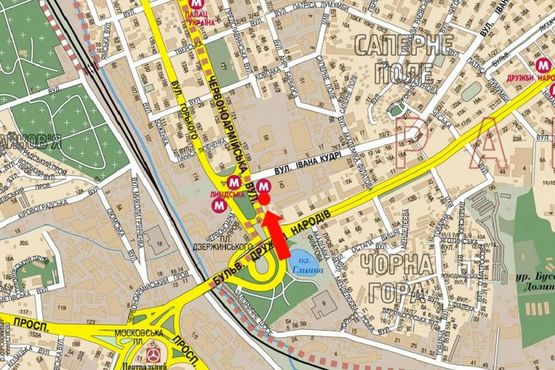 Схема рекламной плоскости по адресу Б. Васильковская ул. (бывш. Красноармейская ул.), 143/ 2, ст. м. "Лыбедская", в центр