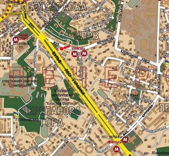 Схема рекламной плоскости по адресу Мечникова ул., 6, напротив ресторана "Serebro", в сторону Бассейная ул.