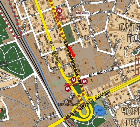 Схема рекламной плоскости по адресу Б. Васильковская ул. (бывш. Красноармейская ул.), 131, АЗС "ЛукОйл", в сторону ст. м. "Лыбидская"