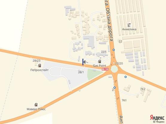 Схема рекламной плоскости по адресу Одесса - Кучурган 11+750 А