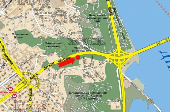 Схема рекламної площини за адресою Дружбы Народов бул. / Героев ВОВ пл., из центра