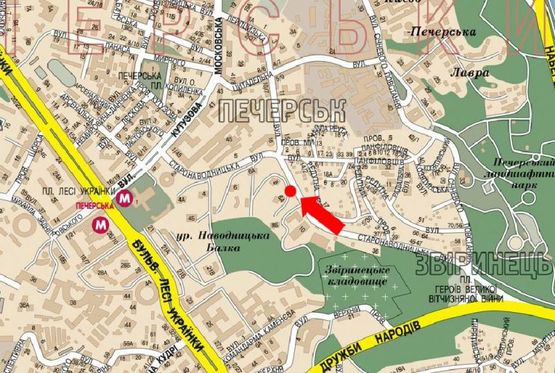 Схема рекламной плоскости по адресу Старонаводницкая ул., 8А, в сторону Алмазова ул. (бывш. Кутузова ул.), в центр