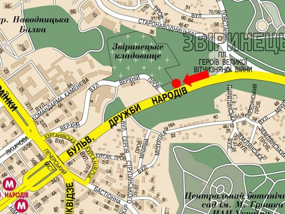 Схема рекламної площини за адресою Дружбы Народов бул., перед АЗС "Сокар", в сторону бул. Украинки