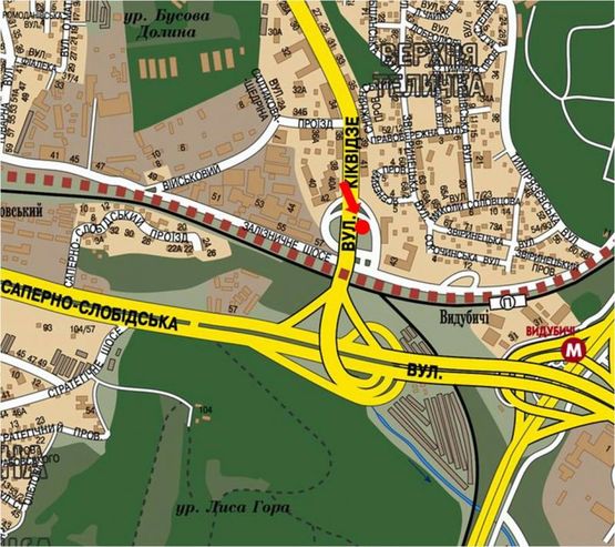 Схема рекламной плоскости по адресу Бойчука ул. (бывш. Киквидзе ул.), 43 / Саперно-Слободская ул. / Промышленная ул., возле моста, в сторону мост Южный