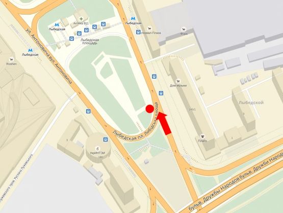 Схема рекламної площини за адресою Б. Васильковская ул. (бывш. Красноармейская ул.), 145, ст. м. "Лыбедская", в сторону центра