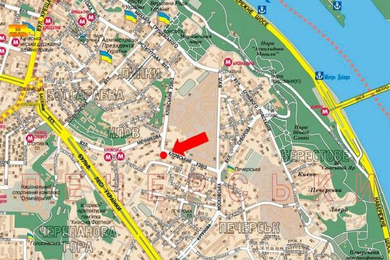 Схема рекламной плоскости по адресу Кловский спуск, 18, в сторону Мечникова ул.