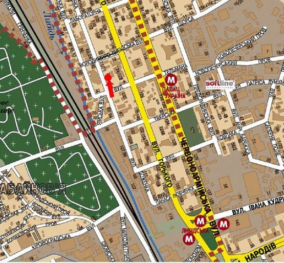 Схема рекламної площини за адресою Малевича ул. (бывш. Боженка ул.), 83 в сторону Федорова ул.