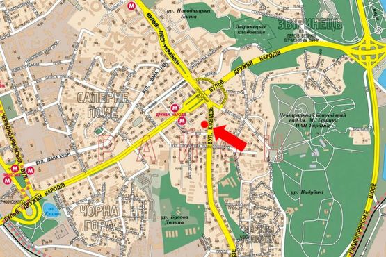 Схема рекламної площини за адресою Бойчука ул. (бывш. Киквидзе ул.), 4Б, в сторону Украинки бул.