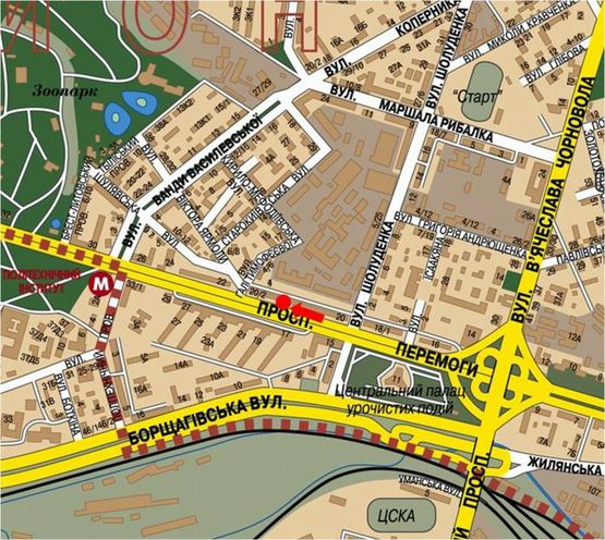 Схема рекламной плоскости по адресу Победы пр., 20, банк "ПУМБ", в сторону ст. м. "Политехнический институт"