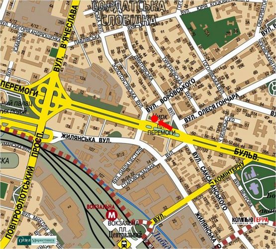 Схема рекламной плоскости по адресу Победы пр., 2 / Дмитриевская ул., на светофоре, в сторону моста Воздухофлотского, из центра