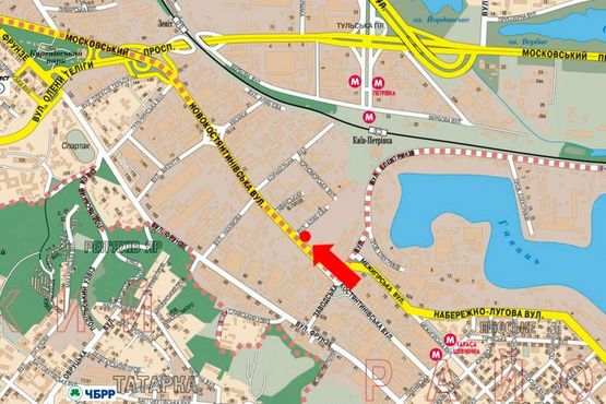 Схема рекламної площини за адресою Новоконстантиновская ул., 2-А, в сторону Бандеры пр. (бывш. Московский пр.)