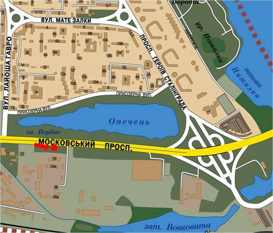 Схема рекламної площини за адресою Бандеры пр. (бывш. Московский пр.), заезд в ТЦ "METRO"