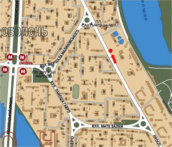 Схема рекламной плоскости по адресу Героев Сталинграда пр., 12, в сторону ж/м "Оболонские Липки"