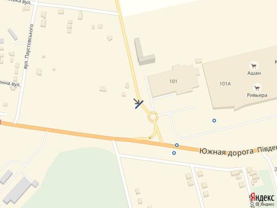 Схема рекламной плоскости по адресу Заболотного 7 А (трцРивьера)