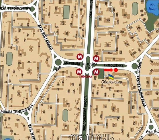 Схема рекламної площини за адресою Тимошенко ул., 18, в сторону Героев Сталинграда пр.