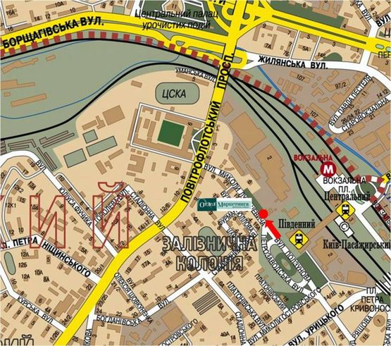 Схема рекламной плоскости по адресу Огиенка ул. (бывш. Лукашевича ул.), 15, возле McDonald's, в сторону Воздухофлотский пр.