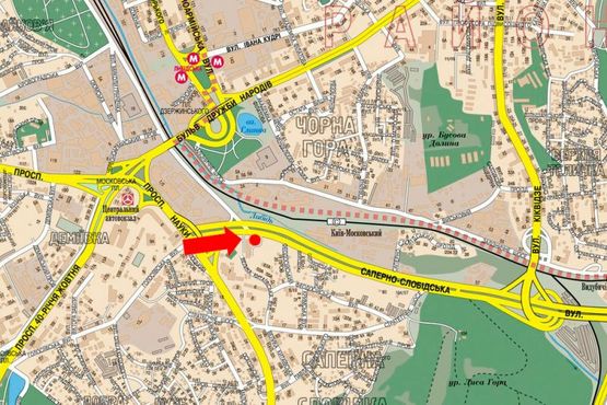 Схема рекламной плоскости по адресу Саперно-Слободская ул., 8 / Гринченка ул., развязка, в сторону мост Южный