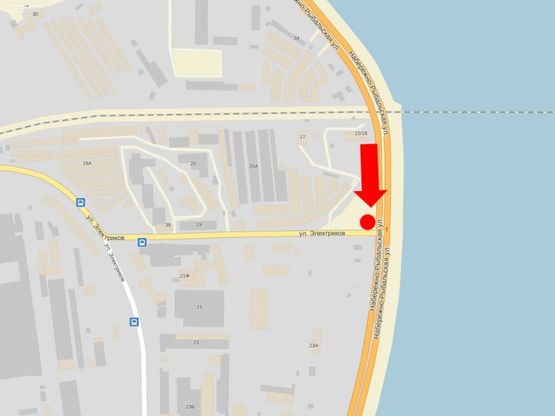 Схема рекламної площини за адресою Набережно-Рыбальская ул. / Электриков ул., в сторону мост Гаванский, Подола