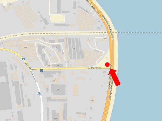 Схема рекламної площини за адресою Набережно-Рыбальская ул. / Электриков ул., в сторону мост Московский, Оболони