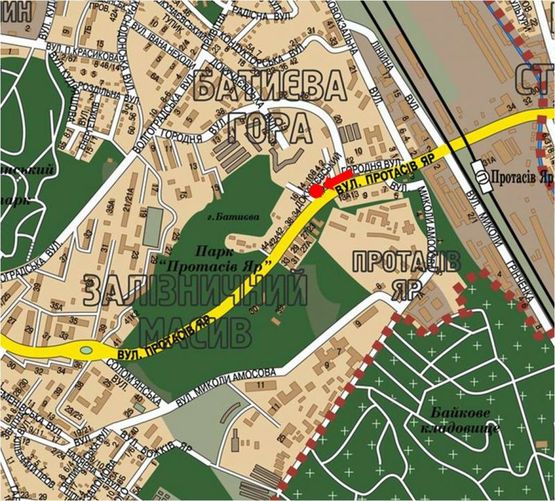 Схема рекламной плоскости по адресу Протасов Яр ул., 14, в сторону Соломенская ул.