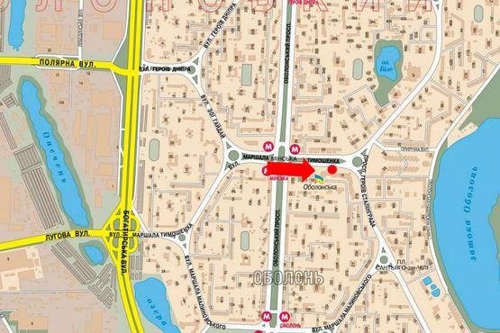 Схема рекламной плоскости по адресу Тимошенко ул., 18 / Героев Сталинграда пр., в сторону Героев Сталинграда пр.