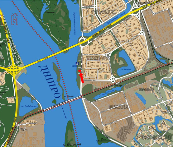 Схема рекламной плоскости по адресу Днепровская Набережная, 9А, в сторону Соборности пр. (бывш. Воссоединения пр.)