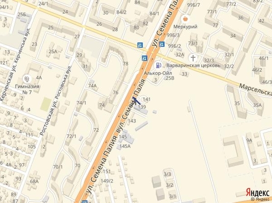 Схема рекламної площини за адресою Днепропетровская, 139