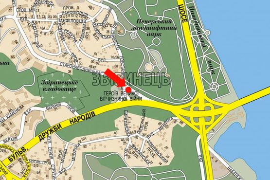 Схема рекламної площини за адресою Героев ВОВ пл., разделитель, в сторону мост Патона