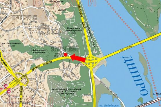 Схема рекламной плоскости по адресу Героев ВОВ пл., разделитель, в сторону ст. м. "Дружбы Народов"