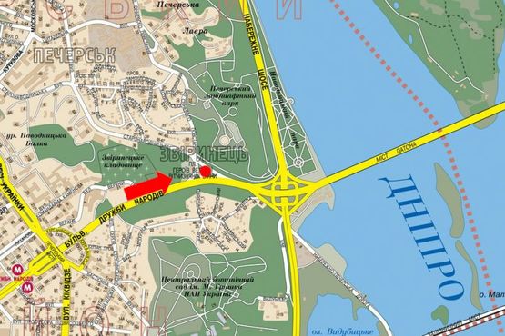 Схема рекламної площини за адресою Героев ВОВ пл., разделитель, в сторону моста Патона