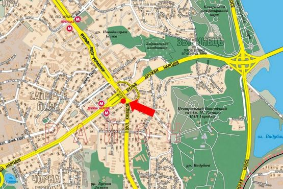 Схема рекламной плоскости по адресу Бойчука ул. (бывш. Киквидзе ул.), 2, напротив, возле мост Печерский, в сторону ст. м. "Печерская"