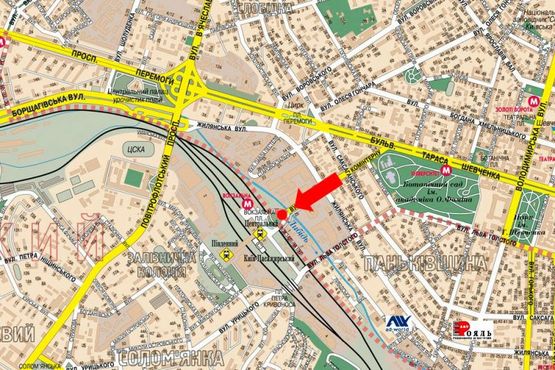 Схема рекламной плоскости по адресу Вокзальная пл., разделитель, в сторону жд вокзала