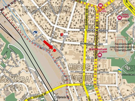 Схема рекламної площини за адресою Короленковская ул., 4 / Владимирская ул., на светофоре, в сторону Малевича ул. (бывш. Боженка ул.)