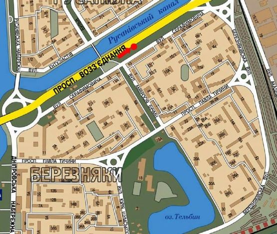 Схема рекламної площини за адресою Соборности пр. (бывш. Воссоединения пр.), остановка "бул. Шамо", в сторону Дарницкая пл. (бывш. Ленинградская пл.)