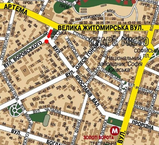 Схема рекламной плоскости по адресу Львовская пл., "Дом Художника", в сторону Бульварно-Кудрявская ул. (бывш. Воровского ул.), Ярославов Вал ул.