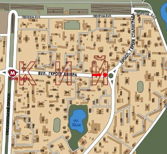 Схема рекламной плоскости по адресу Героев Днепра ул., 73 / Героев Сталинграда пр., разделитель, в сторону Героев Сталинграда пр.