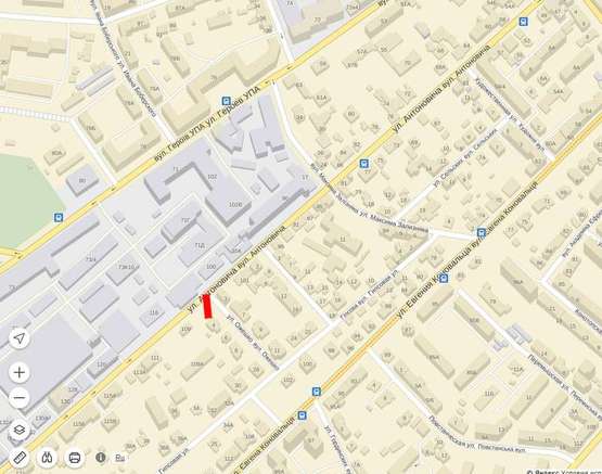 Схема рекламной плоскости по адресу Антоновича, 95