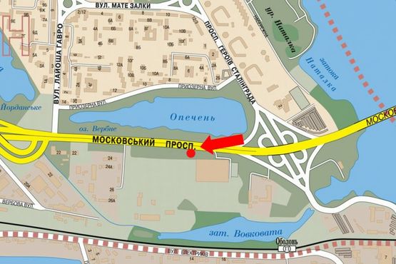 Схема рекламной плоскости по адресу Бандеры пр. (бывш. Московский пр.), ТРЦ "Блокбастер", "METRO", в сторону Петровки