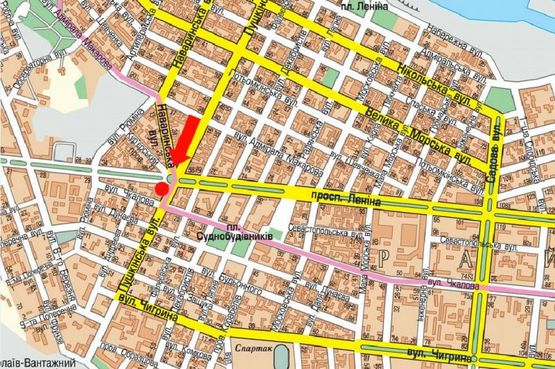 Схема рекламної площини за адресою Центральный пр. (бывш. Ленина пр.) / Пушкинская ул., возле супермаркета "Эльдорадо", Пушкинское кольцо, левая