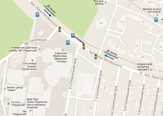 Схема рекламной плоскости по адресу Виговського (навпроти ТЦ Південний)  лівий