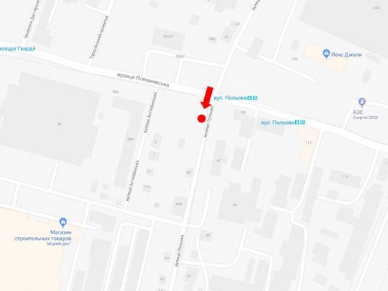 Схема рекламної площини за адресою Полевая ул. - ул. Плехановская, в сторону пр. Гагарина