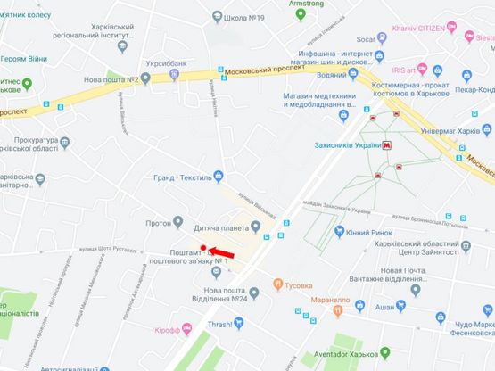 Схема рекламной плоскости по адресу Хмельницкого ул., 32, рядом Конный рынок, в сторону Московского пр., центра