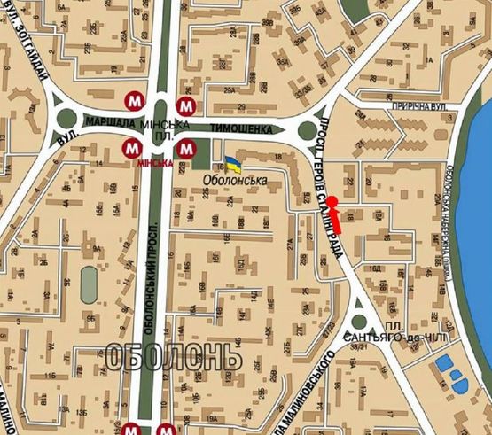 Схема рекламной плоскости по адресу Героев Сталинграда пр., 22, в сторону Тимошенко ул.